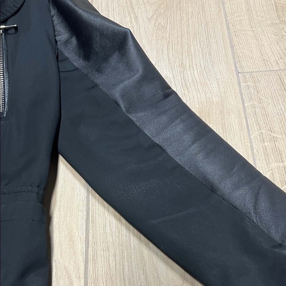 RUDSAK Black Military Jacket with Leather Details - Picture 6 of 10
